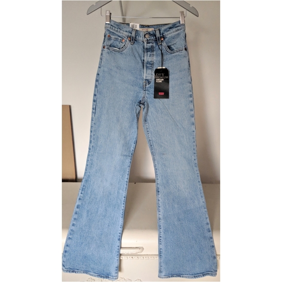 Levi's Ribcage Flare Tango light premium jeans NWT - Picture 4 of 8